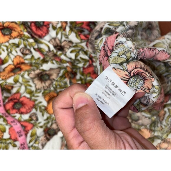 Abel The Label Multi Floral Pleated Neck Ruffled Hem Maxi Dress Women's Size XS - Picture 9 of 10